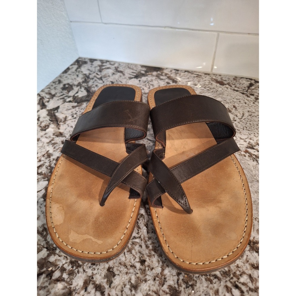 Manolo Blahnik Designer Leather‎ Thong Heeled Sandals size 9